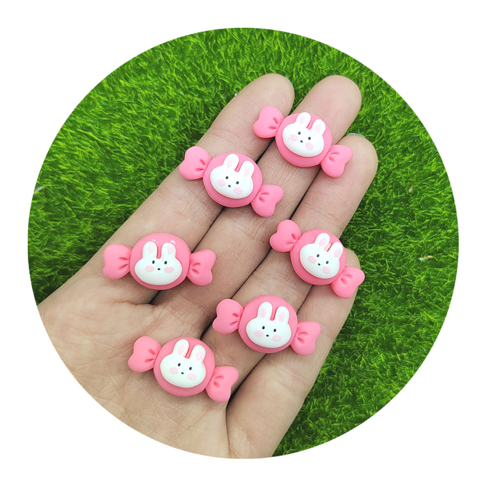 Embellishments For Scrapbooking - 20/50/100 個イースター樹脂ミニウサギキャンディフラットバックカボション漫画動物スクラップブックかわいい DIY 装飾アクセサリー