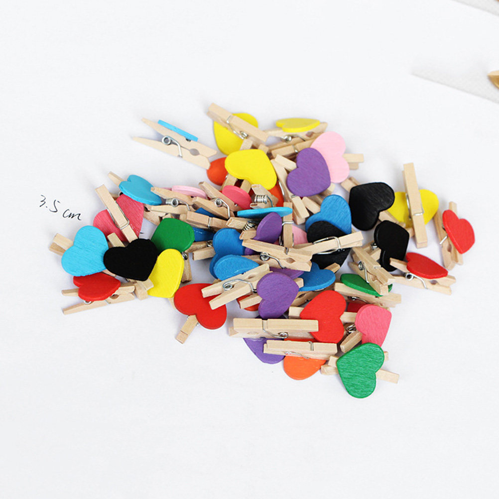 Craft Embellishments - 50個入りミニ木製洗濯バサミ、天然木製フォトクリップ、DIYクラフトプロジェクト、ホームオフィス装飾、クリスマスツリー飾り用