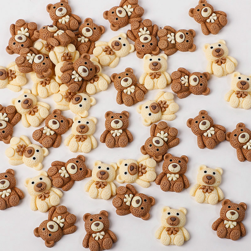 Embellishments For Scrapbooking - 10/30/50 個樹脂テディベアカボションフラットバック DIY スクラップブッキングクラフト電話装飾アクセサリー誕生日パーティークリスマス DIY ギフト