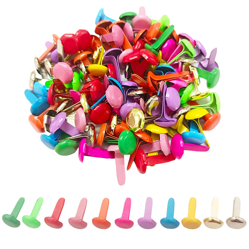 Embellishments For Scrapbooking - 100個/袋 ミックス柄 丸型メタルブラッド DIYスクラップブッキング クラフトアクセサリー ホームデコレーション装飾用