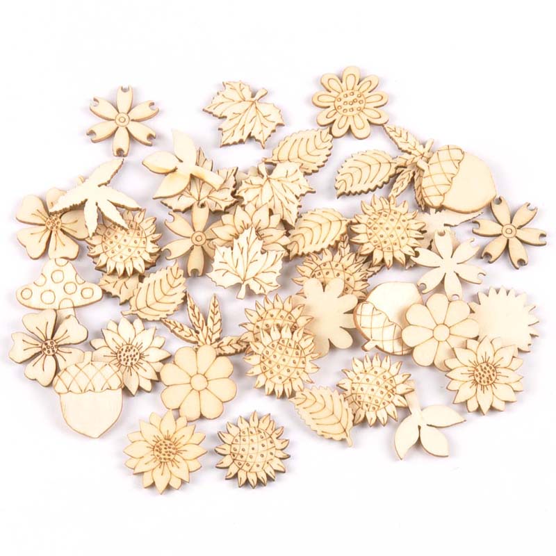 天然木のdiyアクセサリー、ひまわりと草、スクラップブッキン - Embellishments For Scrapbooking のレビューと価格