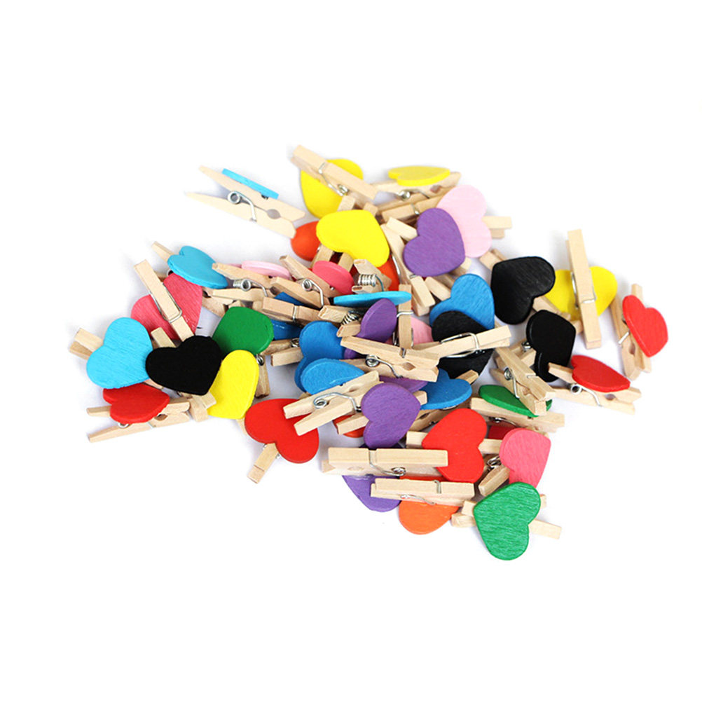 50個入りミニ木製洗濯バサミ、天然木製フォトクリップ、DIY - Craft Embellishments のレビューと価格