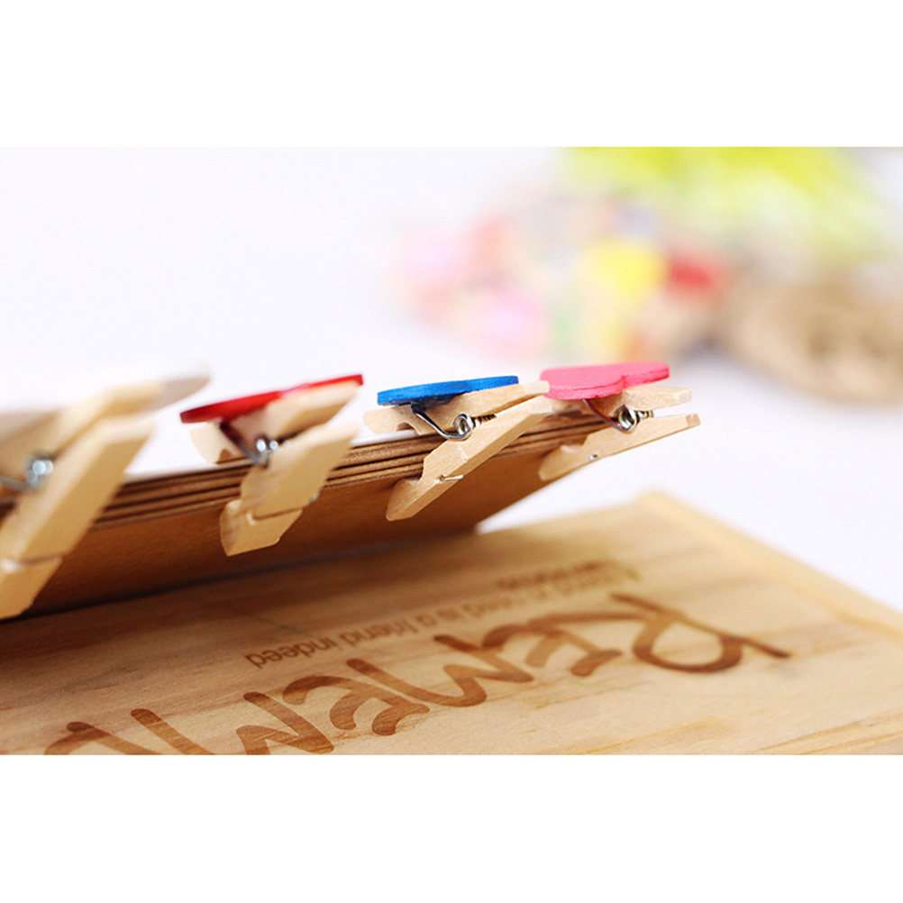 50個入りミニ木製洗濯バサミ、天然木製フォトクリップ、DIY - Craft Embellishments のレビューと価格