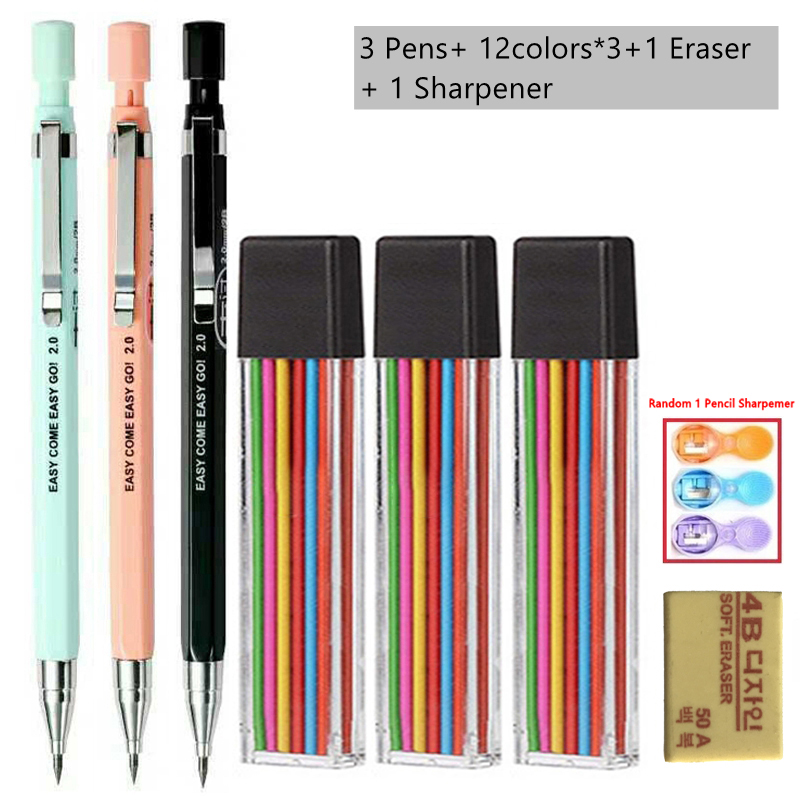 メカニカルペンシルセット 2.0mm 2B黒/カラー芯リフィ - Staedtler Pencil Lumocolor のレビューと価格