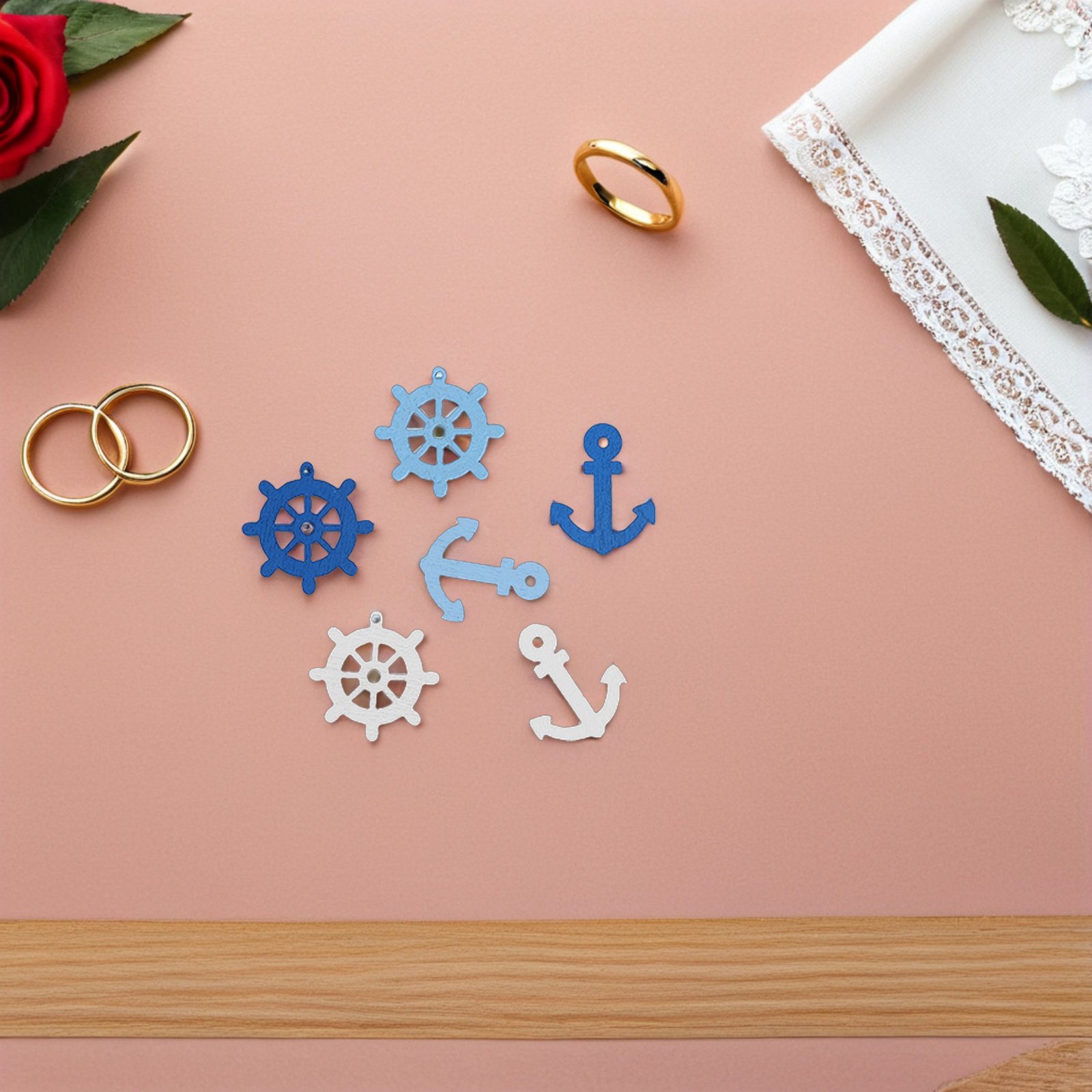 100個 木製アンカーミニペンダント スクラップブッキング  - Embellishments For Scrapbooking のレビューと価格