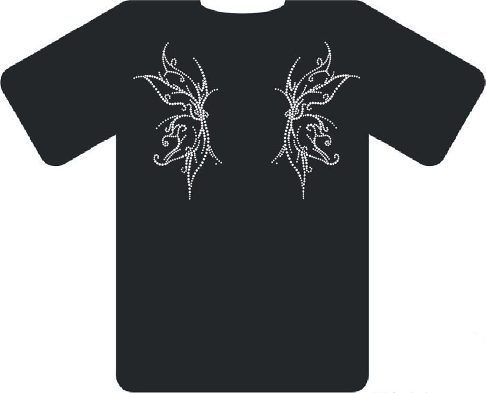 ラインストーンのモチーフが描かれたTシャツ,透明な蝶のパッチ - Hotfix Rhinestone Sheet のレビューと価格