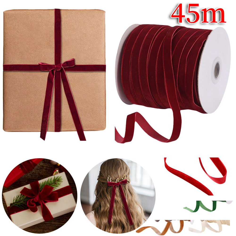 スプール付き装飾ベルベットリボン、ギフトラッピング、アートク - Velvet Ribbon Roll のレビューと価格