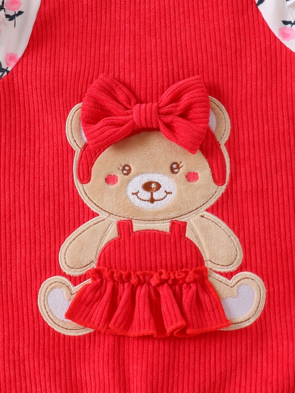 春秋の女の赤ちゃんロンパースラウンドネックプリントパッチワー - Embellish Knit のレビューと価格